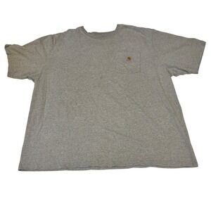 Carhartt Mens Gray Loose Fit Pocket T Shirt 2XL Cotton Blend Workwear